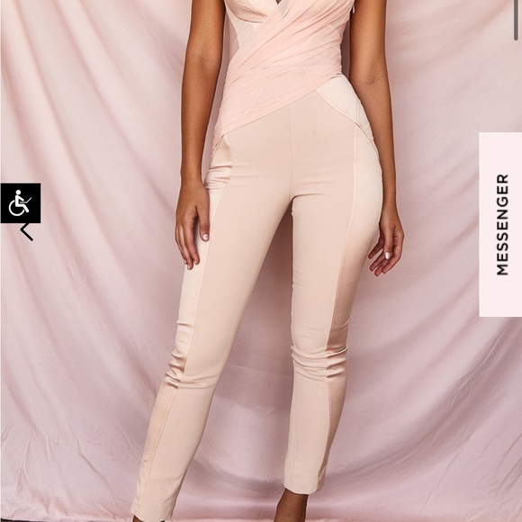 Blush satin jumpsuit - Picture 2 of 10